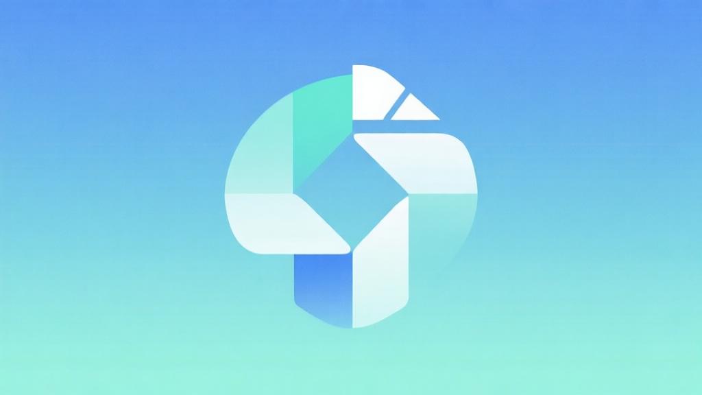 Minimalist abstract fusion icons merging on a soft blue-green gradient, geometric shapes and clean lines, no people, business-like style high quality illustration, detailed, 16:9