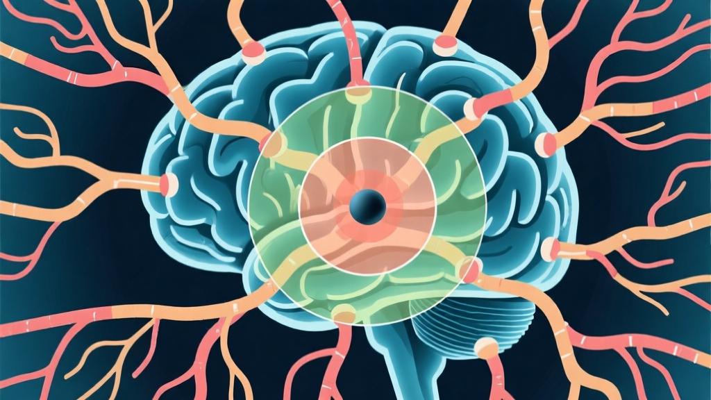 Abstract visualization of peripheral vision training technique, showing central focus point with surrounding awareness zones, neural connections illustration, cognitive science concept diagram high quality illustration, detailed, 16:9
