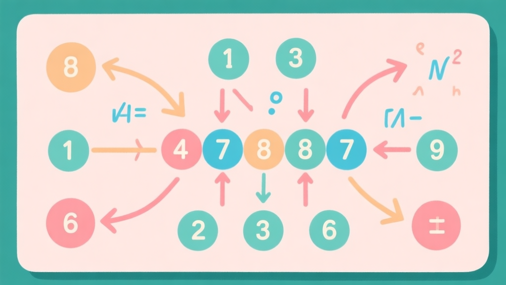Educational diagram showing number grouping techniques with visual arrows and circles, pastel color scheme with mathematical symbols high quality illustration, detailed, 16:9
