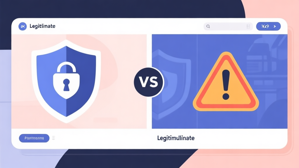 Professional illustration showing comparison between legitimate and fraudulent online gaming platforms, with security shields and warning signs, clean business style with soft colors high quality illustration, detailed, 16:9